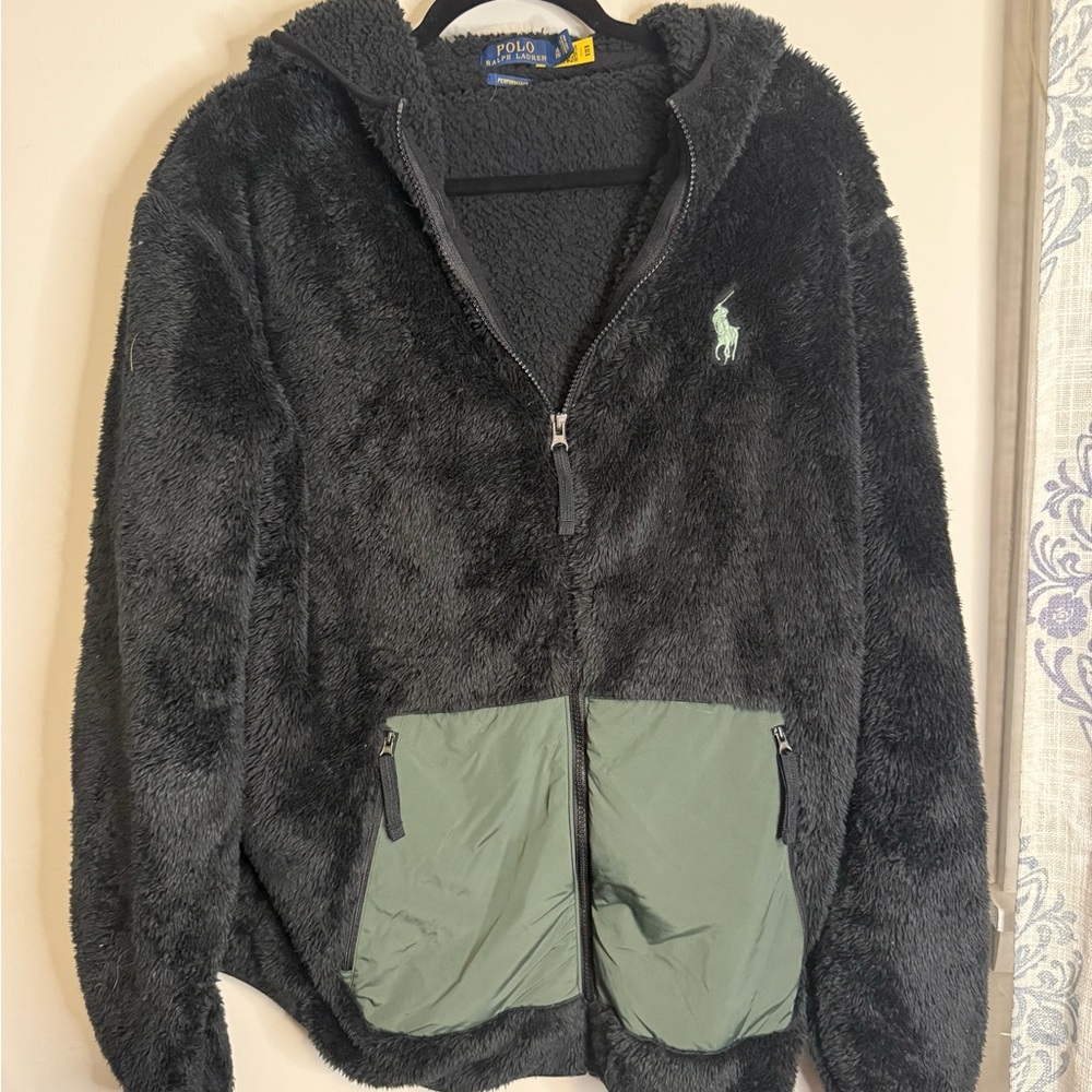 Ralph Lauren Black and green Fleece Jacket size xl